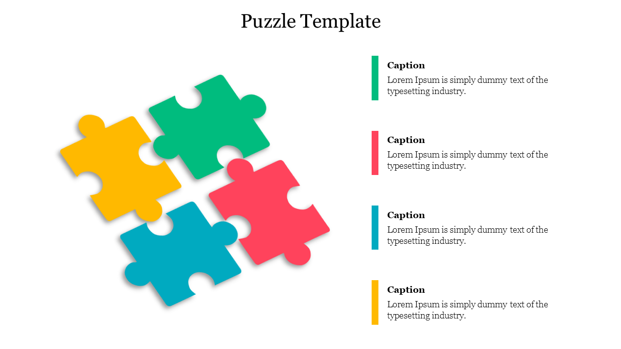 Free - Colorful Puzzle Template PowerPoint Presentation